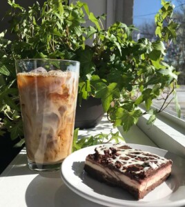Iced coffee and our new Raspberry Tango Bar